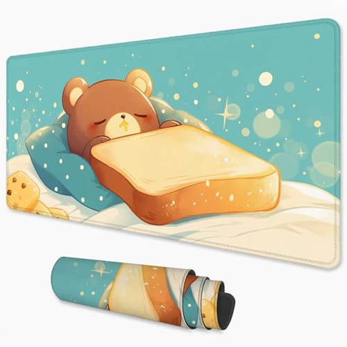 Alfombrilla Ratón Alimento Mouse Pad 1000x500 mm, Grande Alfombrilla Gaming Oso con Superficie Especial Que Mejora la Velocidad y la precisión, Mousepad Impermeable para Gamers, PC y Portátil 3Y-170