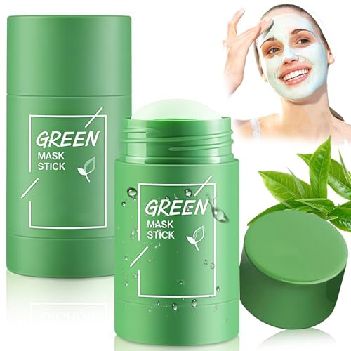 Maschera Viso Tè Verde Stick 2 Pezzi – Maschera Punti Neri e Purificazione Pelle per Acne e Impurità, Pulizia Profonda e Cura Viso Portatile, Adatta Tutti Tipi di Pelle (Unisex)