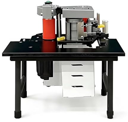 SIEEOUR Máquina Portátil De Canto Para Carpintería, Máquina De Cantear Para Bordes Rectos Y Curvos,Máquina Encoldadora Madera Pvc,Rebordeadora De Encolado Doble Cara 5-60mm,Para Muebles(Black)