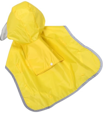 ARTSEWPLY Hundregnjacka med Reflekterande Huva Packbar och Ventilerad Regnponcho för Små Hundar Gul S Lätt Att Förvara och Skyddar Vid Regniga Promenader