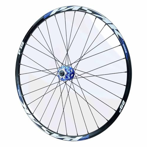 Fahrrad Vorderrad 24 26 27,5 29 Zoll Mountainbike Laufradsatz 32 Löcher 6-Loch-Scheibenbremse 9 * 100mm Schnellspanner, Schrader-Ventil(Blauw,26)