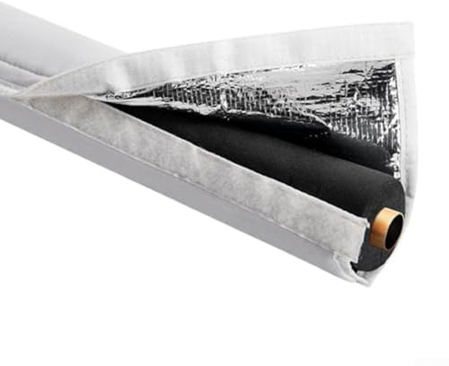 Hosrivae Copertura isolante per tubi in rame HVAC a 3 strati per condotti CA - Tessuto Oxford 600D, fodera in alluminio e anima in cotone perlato, manicotto protettivo resistente alle intemperie (26 x