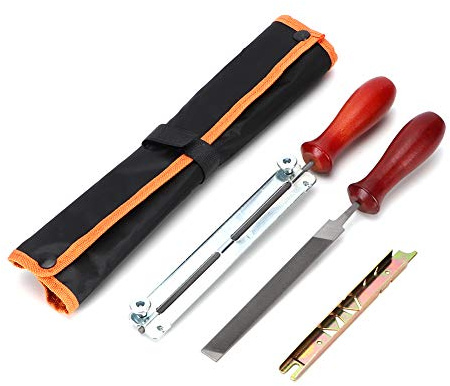 MIMEITOPA Affilatrice per falegname professionisti, mola in acciaio al carbonio, strumento di affilatura manuale, design portatile con manico in legno, incluso