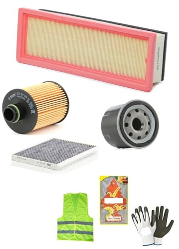 Auto-Wartungsset bestehend aus Ölfilter + Luftfilter + Kraftstofffilter + Innenraumfilter kompatibel mit Opel Corsa C 1.3 DTI PS 70 (Mot.Z13DT) (09/2003) B023 komplettes Wartungs-Set für Autos