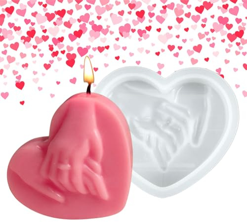 Stampo in silicone per candele a forma di cuore, regalo di San, multifunzionale, facile da smontare, per resina e gesso