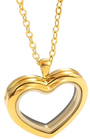 Collar con medallón de corazón de Plata de Ley 925 para Mujer, Collar clásico con Colgante de Foto con Forma de corazón para Pareja, Collar con medallón de Imagen, Collar con medallón de corazón Que