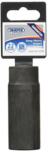 Draper Expert HI-TORQ® 1/2 22mm Deep Impact Socket | 6 Point Hex Socket | Chrome Vanadium Steel Wrench Accessory | 12745