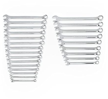 GearWrench Juego de llaves métricas SAE/combinadas de patrón largo 24 piezas, 12 puntos - 81900