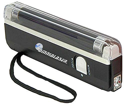 OmniaLaser Lampada OL-UVMONEY di Wood UV Ultravioletta Rilevatore Banconote False con Torcia LED