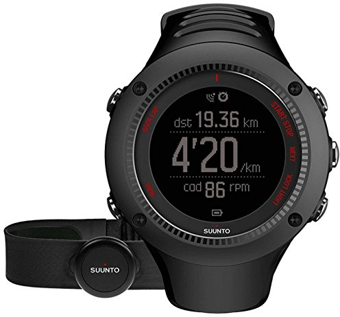Suunto - Ambit3 Run HR - SS021257000 - Reloj GPS Multideporte + Cinturón de frecuencia cardiaca (Talla M) - Sumergible 50 m - Negro