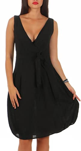 Malito Damlinneklänning i klassisk design | elegant cocktailklänning | chic aftonklänning | festklänning – A-linje 8147, svart, XL