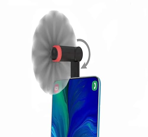 Wuedozue USB C-fläkt, 180 roterande bärbar USB-C cool kylare mobiltelefonfläkt kompatibel med i-Phone15/Google8/Pixel 8 Pro/HTC/Huawei/LeEco/Sumsung/med mera