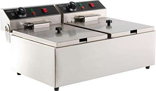 Friteuse professionnelle électrique - 2 x 6 litres sans robinet de vidange - Combisteel