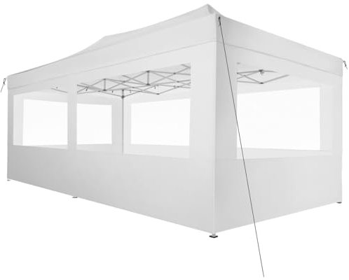 tectake® Tonnelle de Jardin 6 x 3 m autoportée en Aluminium Pliable Tente de réception 100% Imperméable, 4 Parois, Sardines & Sac de Transport Inclus, Tonnelle terrasse Exterieur