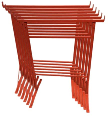 6 x Builders Trestles Size NO.3, Adjust from 1.0m - 1.8m (Trestle Band Stands) SWL 400kg Made in The UK - Powder Coated Orange for Hard-Wearing Finish. Ideal for Builders.