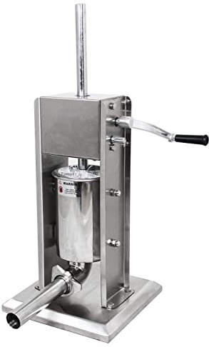 Sausage Stuffer Vertical Kitchen Machine - Meat Stuffing Maker Kit with 5 Size Professional Filling Nozzles Attachment 7L, Commercial and Household Use