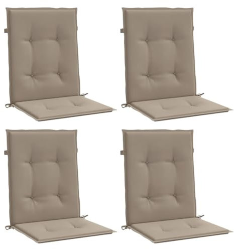 vidaXL Gartenstuhlauflagen 4 STK., Niedriglehner Auflagen für Gartenstühle, Stuhlauflage Stuhlkissen Outdoor, Sitzauflagen Sitzkissen, Taupe Oxford-Gewebe