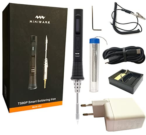 CROSS MARS TS80P Lötkolben Type USB-C Original Digital Bildschirmanzeige Programmierbares Tragbares Lötkolben (B02 Spitze)