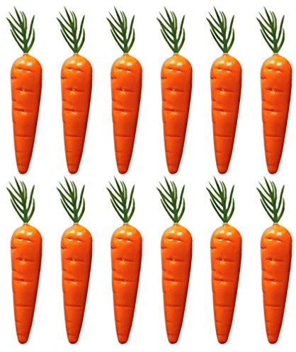 Toddmomy 25Pcs Artificial Carrots Mini Carrots Fake Vegetable Dollhouse Miniatures Simulation Carrots for Crafts Dollhouse Home Kitchen Decoration