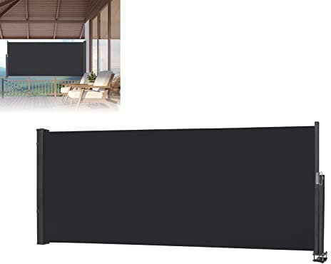 ACXIN Tenda da sole laterale allungabile, frangivento, in tessuto per terrazza e balcone, (140 x 300 cm, antracite)