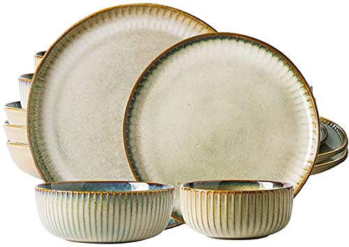 Juego de vajilla para el hogar o restaurante especial, juegos de vajilla de 16 piezas, juego de vajilla de cerámica para 4, juego de vajilla marrón cielo, combinación completa de porcelana,