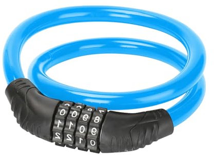 Fahrradschloss mit Zahlencode, Zahlenschloss Fahrrad 4-Stellige,Fahrradschloss mit Zahlen für Kinder, Kettenschloss Zahlenschloss,Fahrrad Zubehör Kinder Fahrrad Schloss für Fahrrad,E-Bike (Blau)
