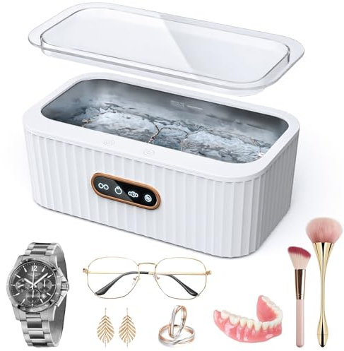 COVACURE Ultraschallreinigungsgerät Ultraschallreiniger 400ml Ultraschallbad Ultrasonic Cleaner Mit 4 Zeitfunktionen für Brille Schmuck Uhren Zahnersatz