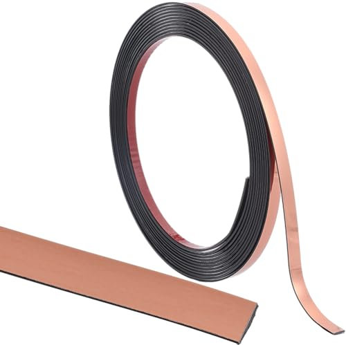 GORGECRAFT 5mX6mm Garniture Murale Autocollante Marron Sable Bandes de Calfeutrage et de Garniture Flexibles Garnitures et Bordures de Carrelage Bordure de Papier Peint Décorative Adhésive Imperméable