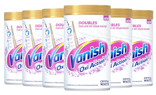 6 x Vanish Oxi Action Stain Remover Whitening Booster Powder 1.9kg Crystal White, Bulk Buy (Total 11.4kg)