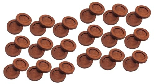 SHINEOFI 40piezas Bases De Pendientes De Madera Para Joyería Configuración Redonda De Color Café Rojo Para Para Pendientes De Cabujón y Accesorios Artesanales