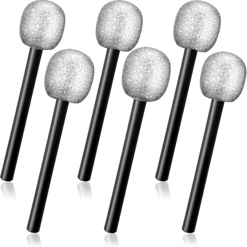 Harxin 6 Piezas Micrófonos Falsos Decorativos, Accesorios de Fiesta y Karaoke, Micrófono Simulado para Sesiones Musicales, Eventos, Decoración y Regalos Originales para Adultos
