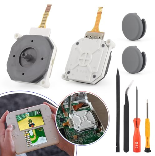 2Pack Joysticks Replacement for Nintendo 2DS 3DS Controller 3D Analog Sensor Module for Nintendo 3DS XL 3DS LL Joystick Thumbstick Circle Pad Cap Replacement Accessories Parts with Repair Tools