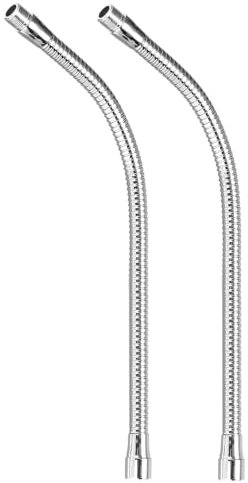 PATIKIL 15 Microphone Col Cygne, 2pcs 5/8-27 Filetage Métal Universel Tuyau Flexible Bras Col Cygne Tube Rallonge pour Multifonction DIY, Argent Ton