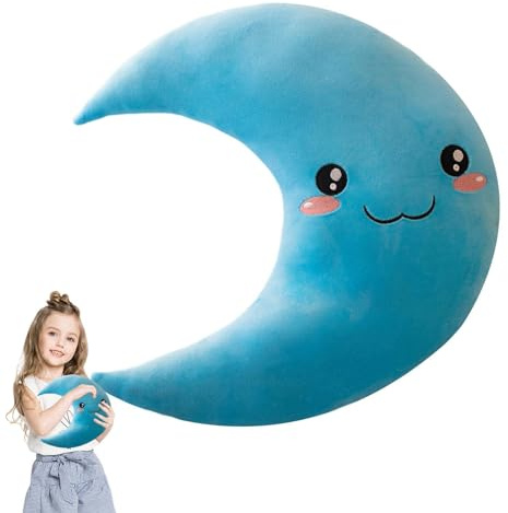 Naqqios Cojines Decorativos de Cama - Cojines para sofá, Cojines Acolchados para habitación Infantil | Almohadas Decorativas, Almohada en Forma de Luna para decoración de Esquina de Lectura para