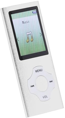 Lecteur MP3 MP4, Lecteur de Musique Numérique avec Son HiFi et écran de 1,8 Pouces avec Bluetooth 5.0, Prise en Vidéo, Enregistrement Vocal et Plus Encore (Silver)