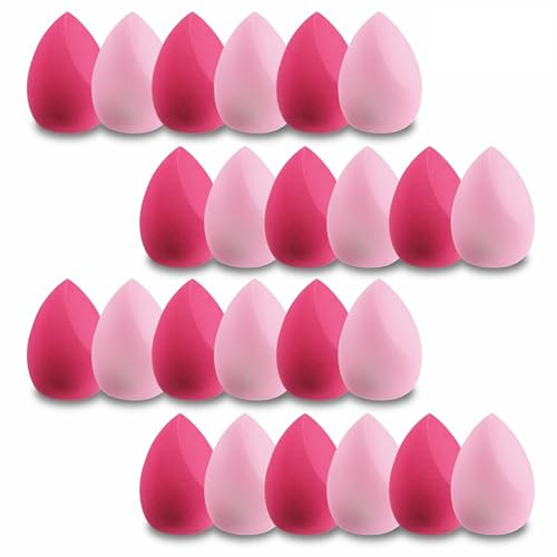 24 esponjas de maquillaje lavables, base de maquillaje, esponja de maquillaje, ideal para líquidos, cremas y polvos, multicolor maquillaje esponja Makeup, Blender
