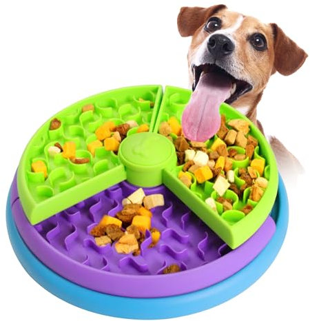 Anti Schling Napf Hund 3 Stufen - Slow Feeder gegen Schlingen & Blähungen, Rutschfester Interaktiver Hundefutterspender, Mittlere & Große Hunde, Hunde Puzzle Feeder(BPA-frei)