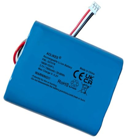 AOLIKES Batería recargable de iones de litio de 3,7 V 18650 1s3p 7800 mAh con conector de enchufe PH2.0/3P, celdas 5C, soporta carga rápida, paquete de baterías 18650 DIY