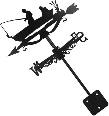 Abaodam Girouette De Jardin Décoration Rétro avec Pêcheur Indicateur De Direction du Vent pour Usage Extérieur pour Maison Garage Et Pavillon