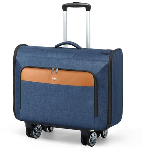 Tonyeee Softside - Borsone porta abiti grande con ruote, 3 in 1, staccabile, per donne, uomini, viaggi d'affari, weekend, Blu, XXL, Borse per indumenti rotolanti