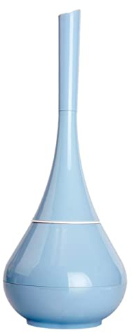 HOLIDYOYO Brosse de Toilette Compacte et Manuelle Poils Doux Longue Poignée en Plastique Abs Bleu Ciel Ensemble Support Anti-éclaboussures pour Nettoyage Salle de Bain Maison Bureau