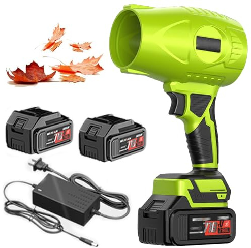 Sladdlös Lövblås med Batteri och Laddare, 70 Mm Turbojetblås, 58000 Varv/min, Sladdlös Superkraftig Luftdammmuffare, Miniturbofläkt, 1700 G Vindtryck, Justerbar Hastighet