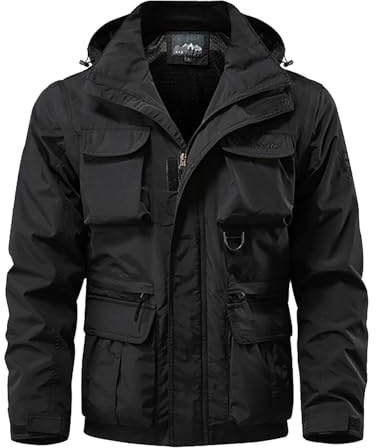 Giacca Impermea da Uomo, Giacche Estive Uomo, con Cappuccio Rimovibile Giacca Antipioggia Leggera Cappotto Antivento da Esterno Giubbotto Primavera Estate Giubbino Giacca Softshell Giacca da Trekking