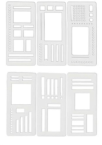 6 Stück Bullet Journal Schablonen, 13.5 * 6cm Bullet Journal Zubehör,Journal Zubehör,Flexible Planungsschablonen Für Strukturierte Notizen Und Kreative Projekte, Ideal Für Schüler/Planungsbegeisterte