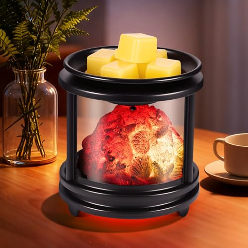 Duftlampe Elektrisch,Koralle Elektrische Duftlampe für Wachs mit RGB Licht, 3 in 1 Elektrische Wachsduftlampe für Kerzen & Ätherische Öle, Elektrisch Aromalampe für Zuhause,Büro,Geschenke & Dekoration