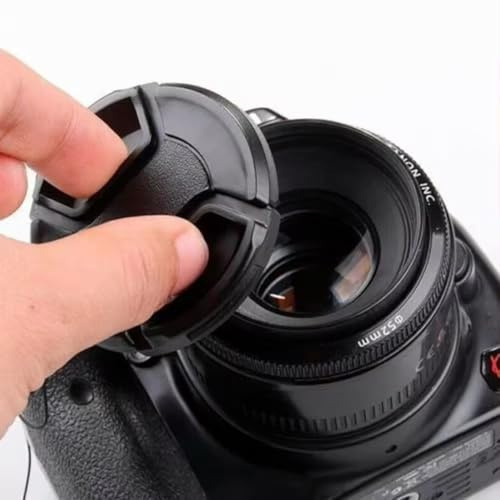 REFLEX CAMERA 43mm Lens Cap – Extra-Strong Spring Center Pinch Snap-On Front Protector with Anti-Loss Rope for DSLR & Mirrorless Lenses – Compatible with Canon, Nikon, Sony, Fujifilm & More (43mm)