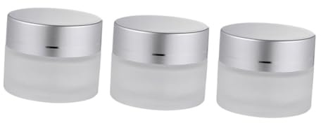 LALADEFIEE Lot de 3 Pots de Crème en Verre Dépoli 5g, Mini Pots Cosmétiques Étanches Couvercle, pour Échantillons et Soins Peau en Voyage