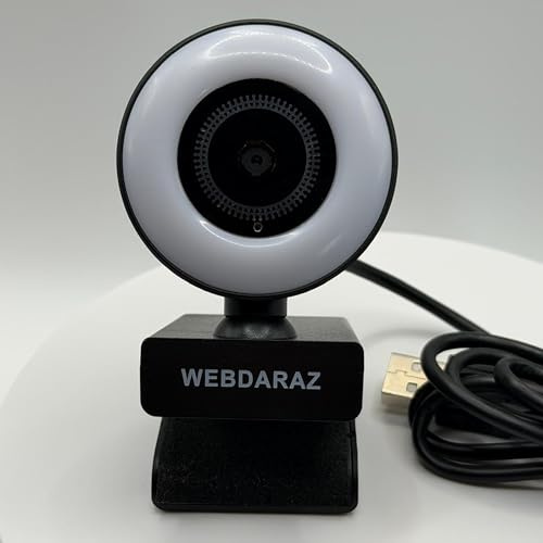 WEBDARAZ Webcam with Light Full HD 4K 1080P Web Camera Auto Focus Microphone Plug and Play USB Computer Web cam for PC Laptop Desktop, Mac Zoom Skype Teams