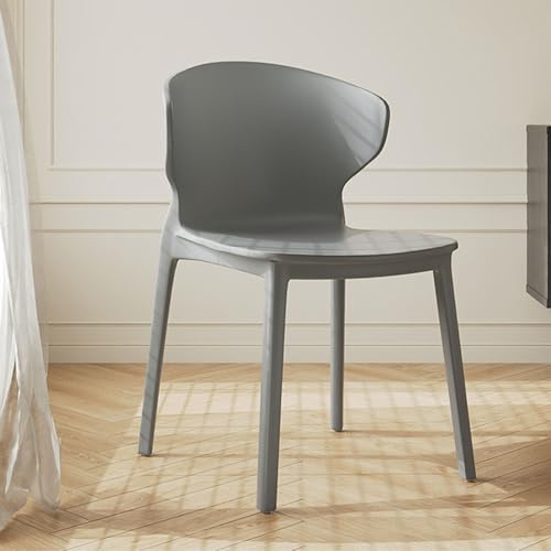 Stapelbara köksstolar i plast – inomhus/utomhus uteplatsstolar för restaurang bistro kafé – monteringsfri mörkgrå – bekväm och platsbesparande design