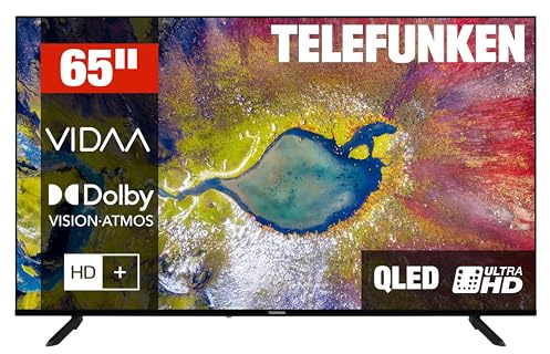 TELEFUNKEN D65U980B2CW Fernseher 65 Zoll VIDAA Smart TV 4K UHD Auflösung | Dolby Vision HDR | Dolby Atmos | 6 Monate HD+ inkl. | 2x HDMI | 1x USB | Triple-Tuner DVB-C/-S2/-T2 | Modelljahr 2026